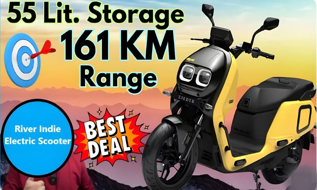 River Indie: 6.7 kW की दमदार मोटर 161 km की लम्बी रेंज और शानदार लुक के साथ घर लाये River Indie इलेक्ट्रिक स्कूटर मात्र Rs4,299 रुपये की मंथली EMI में , देखे कीमत कितनी है 2 6.7 kW की दमदार मोटर 161 km की लम्बी रेंज और शानदार लुक के साथ घर लाये River Indie इलेक्ट्रिक स्कूटर मात्र Rs4,299 रुपये की मंथली EMI में